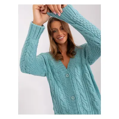 Dark mint cardigan with buttons