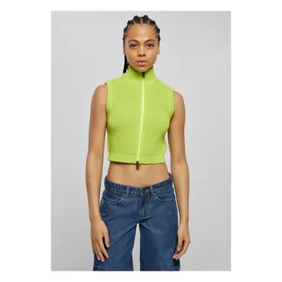 Women's short knitted vest frozen yellow