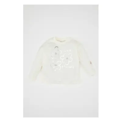 DEFACTO Baby Girl Crew Neck Floral Long Sleeve T-Shirt