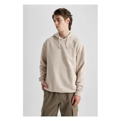 DEFACTO Boxy Fit Hooded Pique Sweatshirt