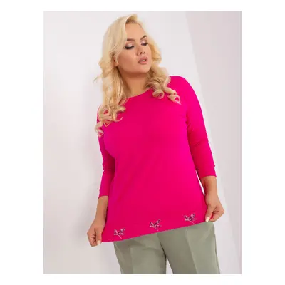 Women's cotton blouse fuchsia size plus