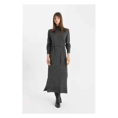 DEFACTO Regular Fit Half Turtleneck Long Sleeve Maxi Dress