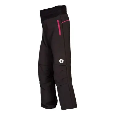 Softshell trousers - black with pink zippered pockets