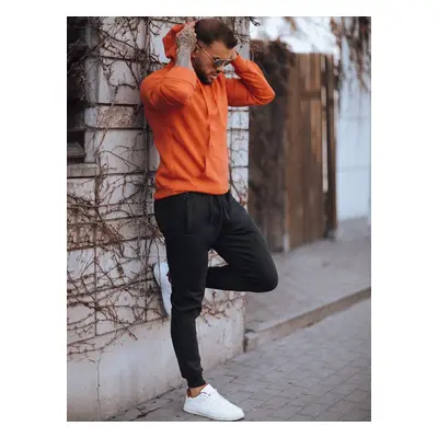 Orange and Black Dstreet Men's Tracksuit