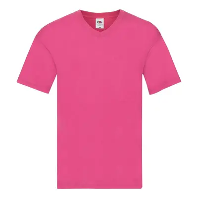 Pink T-shirt Original V-neck Fruit of the Loom