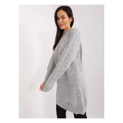 Gray oversize sweater with cuffs