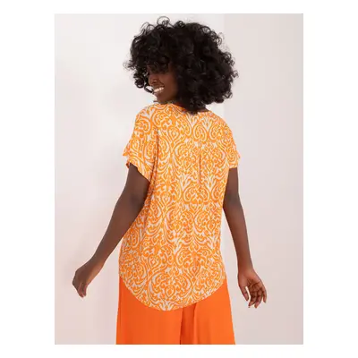 Orange summer blouse with SUBLEVEL patterns