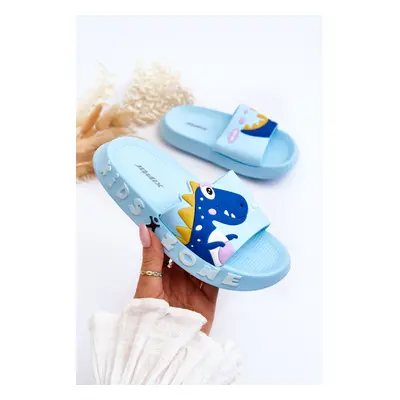 Kids foam slippers Dinosaur Light Blue Dario