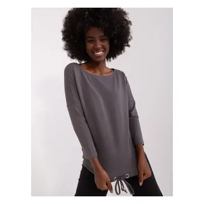 Graphite base blouse with cuff Fiona BASIC FEEL GOOD