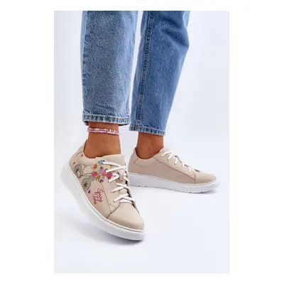 Women's leather sneakers Zazoo TAMARA, beige