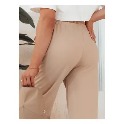 Women's trousers GLAPPO beige Dstreet