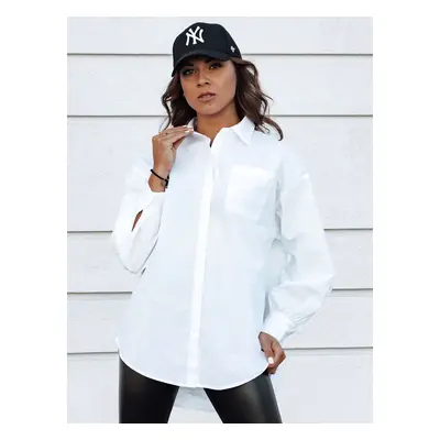 Women's oversized long-sleeved shirt KLARA white Dstreet