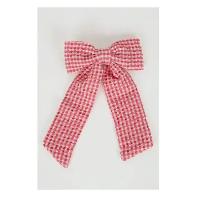 DEFACTO Red Checkered Ribbon Bow Buckle