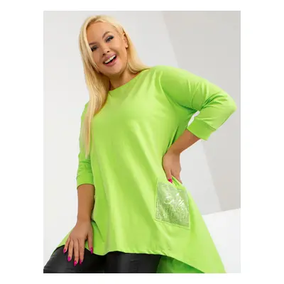 Lime green blouse plus size asymmetrical fit