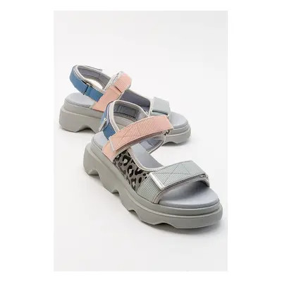 LuviShoes Tedy Blue Patterned Women's Sandals