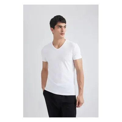 DEFACTO Slim Fit V-Neck Top