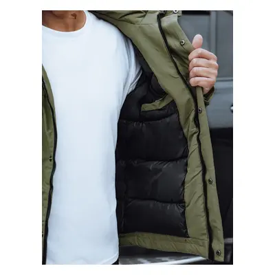 Men's winter jacket with hood green Dstreet