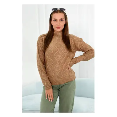 Sweater with decorative Camel fabric