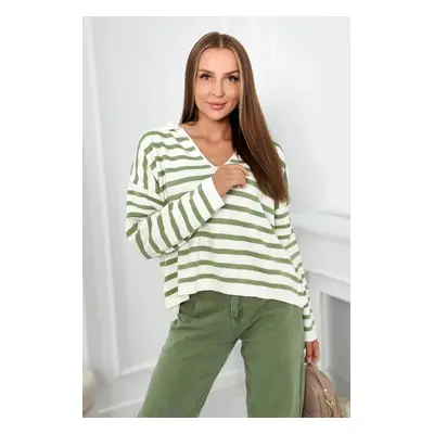 Striped sweater dark mint