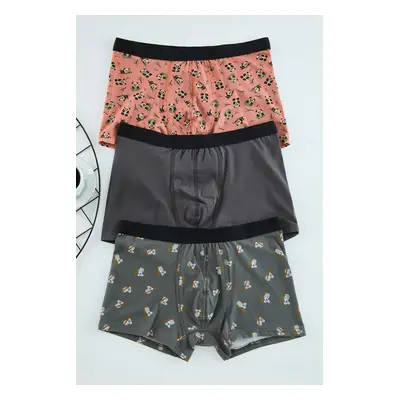 Trendyol Pack of Patterned/Plain Cotton Boxers