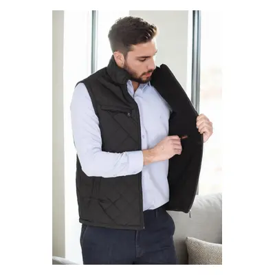 15240 Dewberry Quilted Mens Vest with Fleece Inside-BLACK