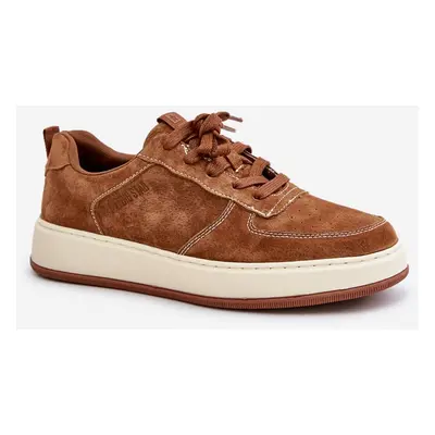 Men's platform sneakers suede Big Star brown