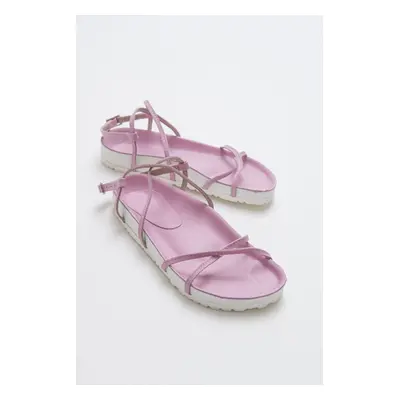 LuviShoes Muse Genuine Leather Pink Women's Sandals