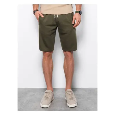 Ombre Men's short shorts with pockets - dark olive