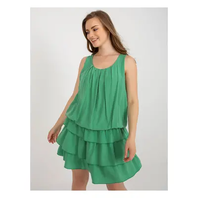 Green summer dress with ruffles OCH BELLA