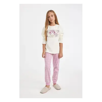 DEFACTO Girl Printed Long Sleeve Top Long Bottom Pajama Set