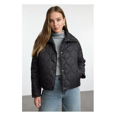 Trendyol Black Regular Fit Belted Water Repellent Quilted Puffer Jacket