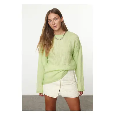 Trendyol Oil Green Basic Crew Neck Knitwear Sweater