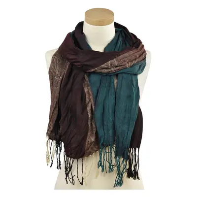 Art Of Polo Woman's Scarf sz0407-6 Brown/Turquoise