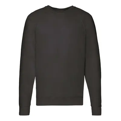 Black Men's Sweatshirt Lightweight Raglan Sweat Fruit of the Loom