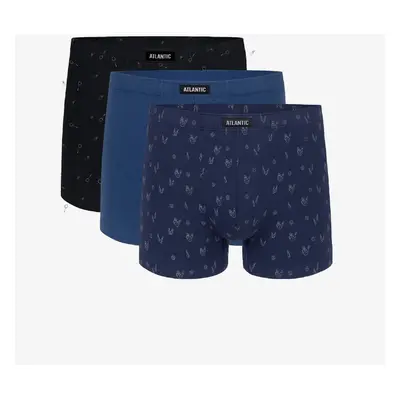 Boxer shorts Atlantic 3MH-025 A'3 S-3XL black-blue-c.blue