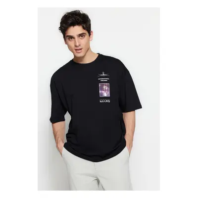 Trendyol Black Oversize Crew Neck Short Sleeve T-Shirt