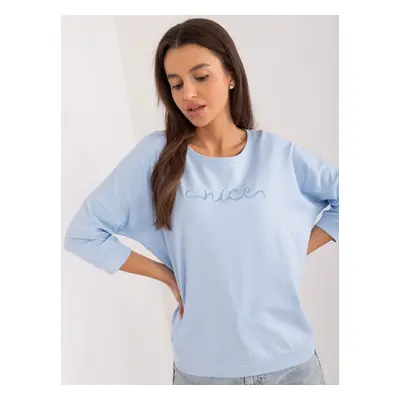 Light Blue Casual Oversize Women's Blouse