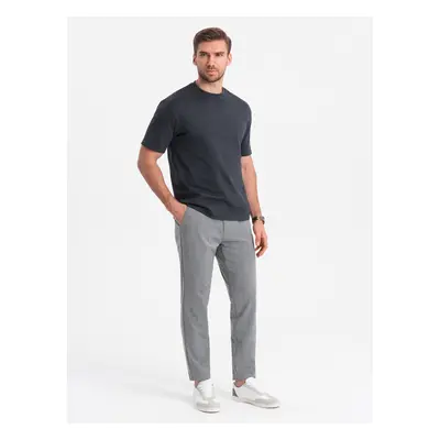 Ombre Men's classic cut pants in a delicate check - grey