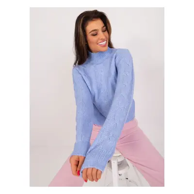 Women's blue sweater MAYFLIES with cables