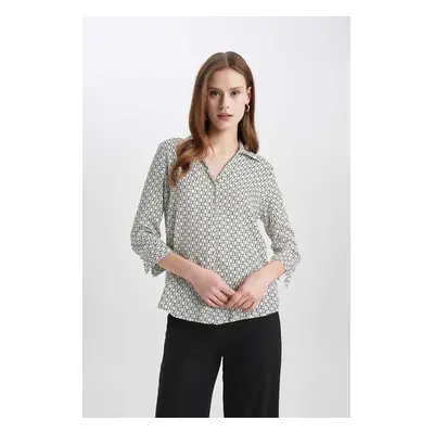 DEFACTO Regular Fit Long Sleeve Patterned Shirt