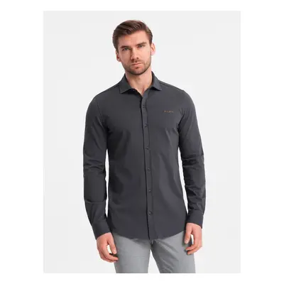 Ombre Men's REGULAR cotton single jersey knit shirt - graphite