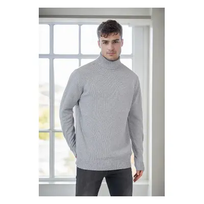 75046 Dewberry Turtleneck Mens Sweater-LIGHT GREY