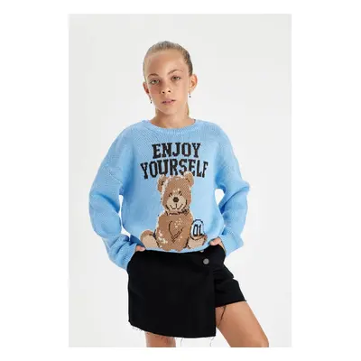 DEFACTO Girl Oversize Fit Crew Neck Sweater