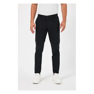 36952 Dewberry Gabardine Cotton Slim Fit Chino Mens Trousers-BLACK