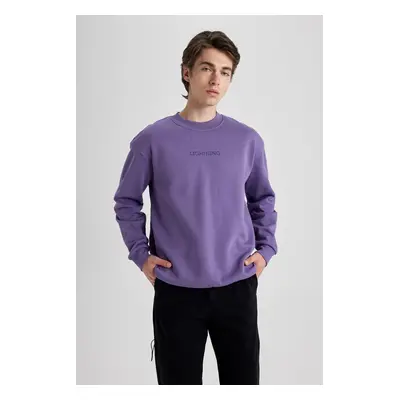 DEFACTO Boxy Fit Crew Neck Printed Sweatshirt