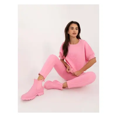 Pink insulated tracksuit with trousers