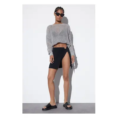 Trendyol Black Mini Woven Skirt With Accessories