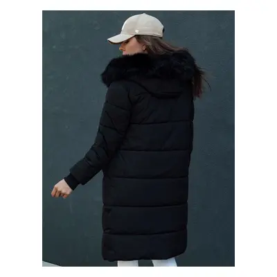 Women's winter jacket with fur TREVERSE black Dstreet