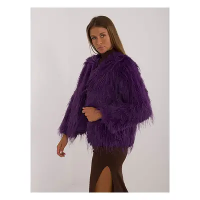 Dark purple eco-fur jacket