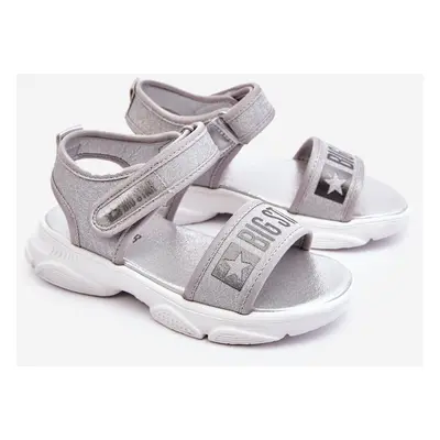 Kids sandals with Velcro Big Star LL374194 silver